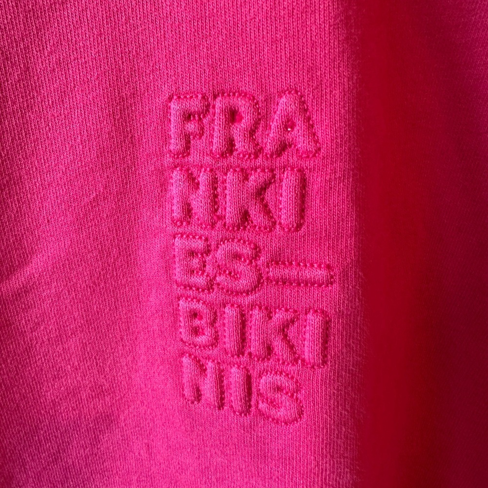 Frankie's Bikinis Bright Pink Hoodie with Logo Tag Size Small - Picture 4 of 5